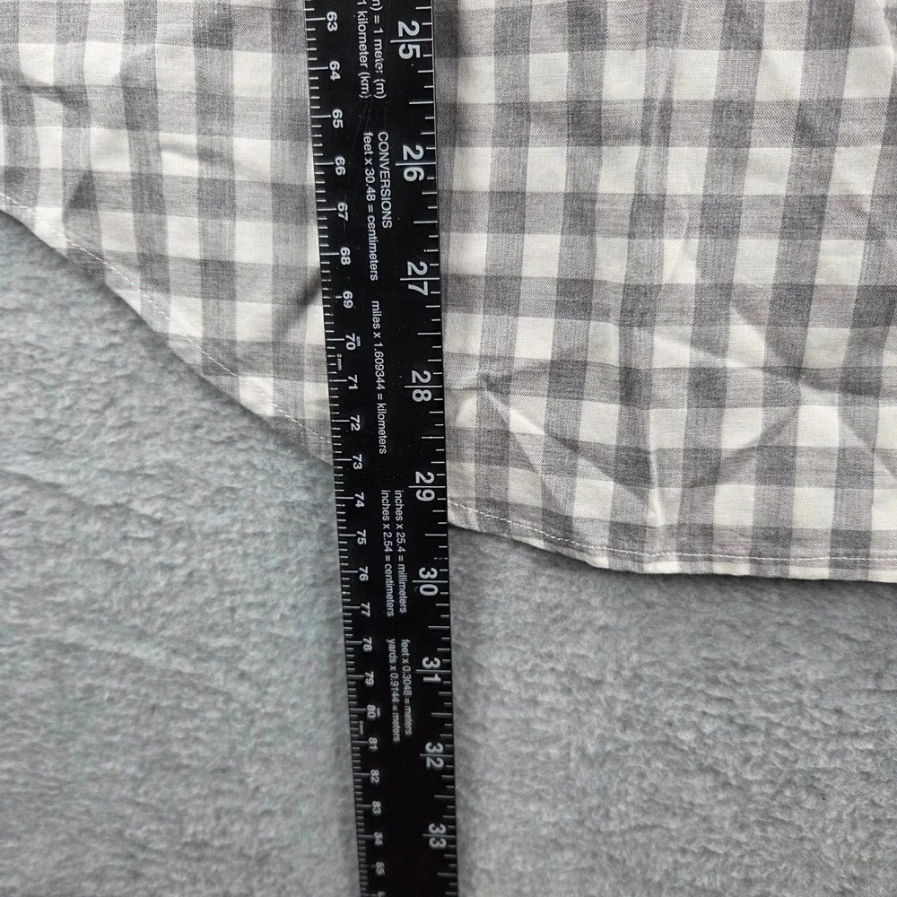 J.Crew Secret Wash Shirt Mens L Grey White Gingham Classic Fit BN126 NEW